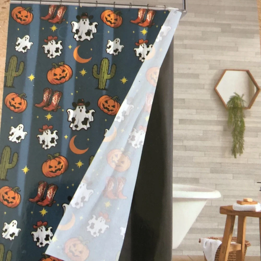 Wrangler Halloween Western Shower Curtain Set